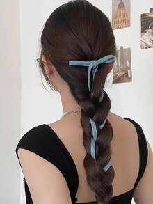 2 Stücke Haarklammern mit Jeansblau Schleifen, Haarspangen für Frauen, Neue Haaraccessoires Stil 2025