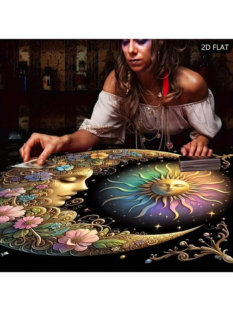 Nappe De Tarot Autel – Phases De Lune Triple Déesse – Tapis De Divination En Coton – 49 Cm – Lavable Et Pliable – Pour Cartomancie, Jeux De Société, Astrologie – T TOOYFUL