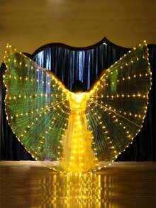 1件LED发光翅膀披风，蝴蝶翅膀灯光服装，适用于舞台表演装饰、派对庆典、婚礼T台、模特秀等。 - 彩色 - 查看 9