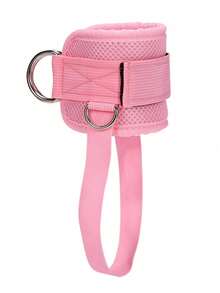 1pc Adjustable Cable Machine Ankle Strap, Comfortable Padded Ankle Cuff For Gym Workout Glute, Hamstring, Ankle Strap, Cable Machine Leg Strap - Pink - View 1