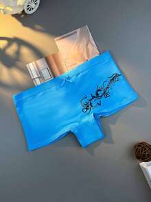 [12PCS Dragon-Print Soft Panties] 12pcs Plus Size Boyshorts,Dragon Shaped Print,Women's High-Waisted Boxer Briefs | Soft,Boyshorts, Lightweight & Breathable & Comfortable Design | For Daily & Casual, 6 Vibrant Colors - 彩色 - 查看 6