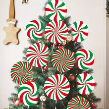 4/8 piezas Decoraciones de árbol de Navidad con piruletas rojas y verdes, decoraciones lindas de caramelos para la parte superior del árbol de Navidad, decoraciones navideñas para el hogar, fiesta y uso en interiores y exteriores