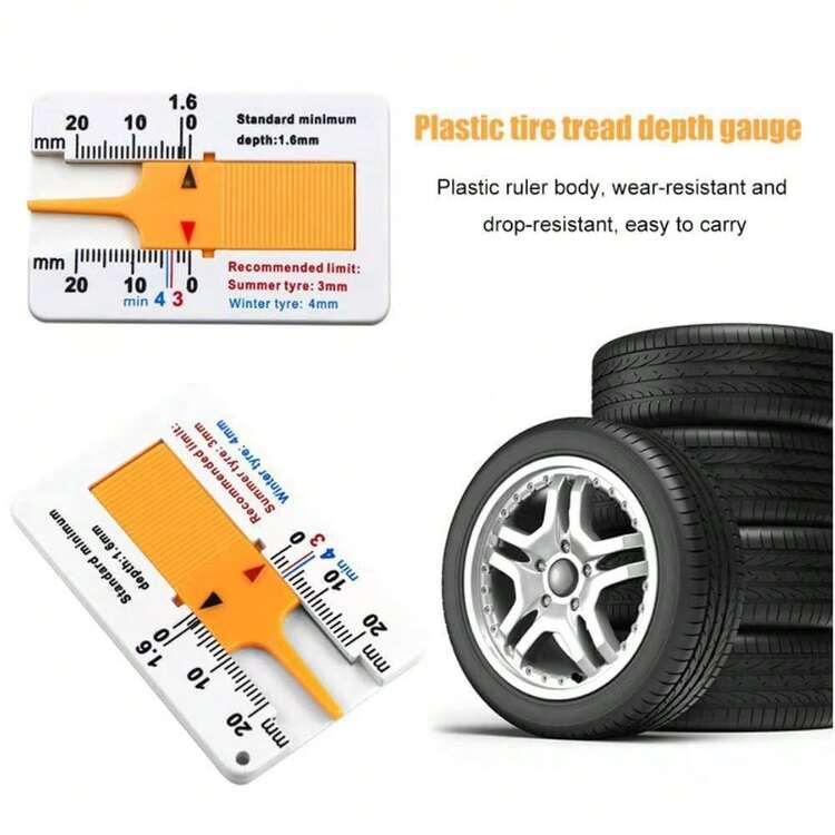 1 件便携式汽车轮胎胎面深度计工具，轮胎磨损计，0-20 毫米胎面深度检查计，适用于汽车、卡车、摩托车 - 彩色 - 查看 2