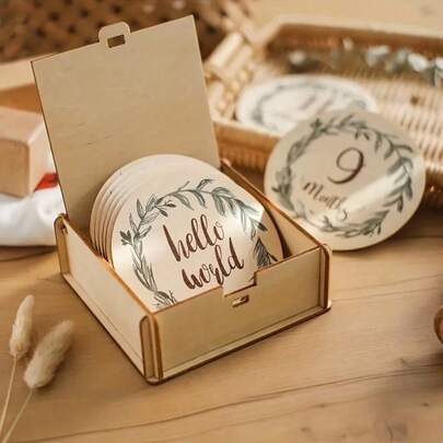 Baby Essentials Baby Accessories Wooden Baby Monthly Milestone Cards With Announcement Sign Pregnancy And Baby Shower Gifts For Boys And Girls Newborn Photography Props Newborn Baby Girl New Born Baby Boy Christmas Gifts