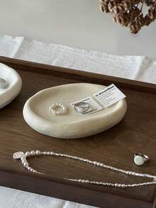 1 khay đựng đồ trang sức bằng gốm sứ cổ điển tinh xảo, đĩa trưng bày đồ trang trí bằng gốm thô sáng tạo, khay đựng hương, hộp đựng đồ trang trí nhà cửa, khay đựng chìa khóa lối vào - Nhiều màu - Xem 8