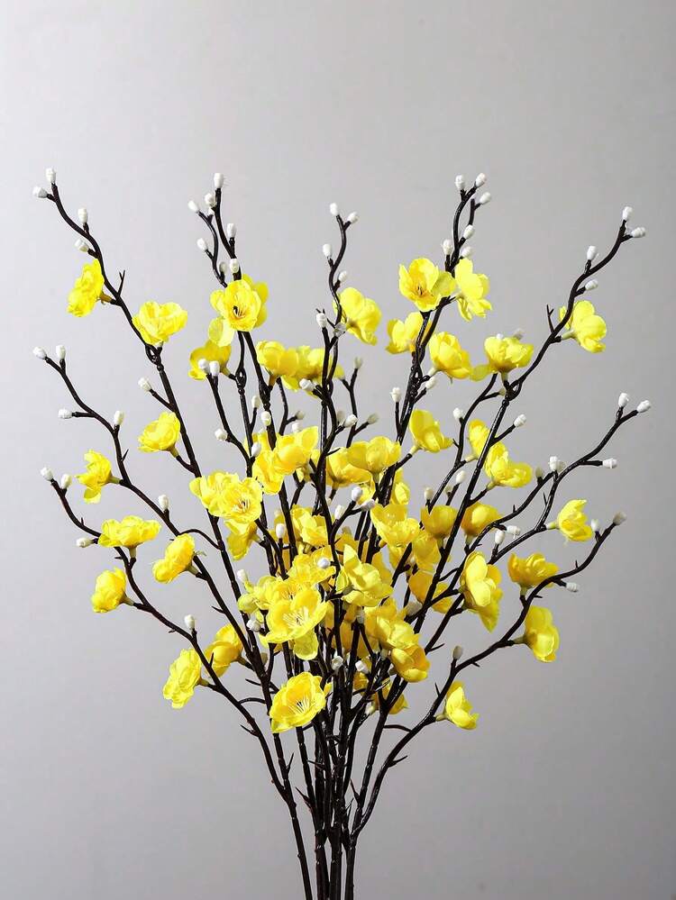 14/12/6支仿真白梅花，逼真假梅花，适用于婚礼装饰、房间装饰、家居装饰、卧室、办公室、酒店、花园、派对、客厅、母亲节、春季装饰、餐桌摆饰、婚礼中心装饰、婚礼鲜花 - 彩色 - 查看 7