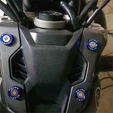 10件套发动机舱装饰螺栓，M6铝制紧固件螺丝套装，带螺栓的铝制保险杠垫圈，发动机舱装饰紧固件套装，保险杠垫圈螺栓，前大灯，后备箱发动机舱装饰，保险杠垫圈螺栓，适用于大多数车辆的替换装饰螺丝 - 彩色 - 查看 2