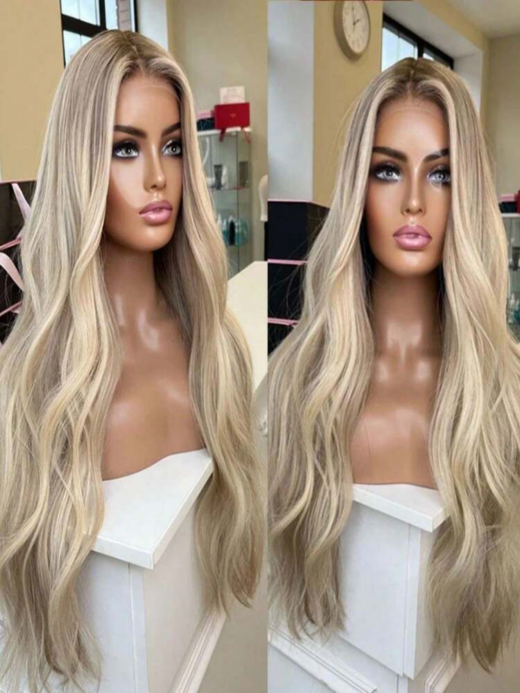 Ombre Highlight 180 Density Body Wave Lace Front Wigs Human Hair 13x4 HD Transparent Upgrade Side Part Glueless Wigs Human Hair Pre Plucked Bleached Knots Brazilian Remy Ash Blonde With Brown Root Light And Breathable Human Hair Wig For Women With Baby Hair - Bắt nguồn từ & Ombre - Xem 7
