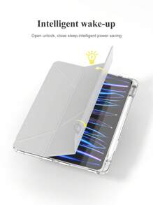 1个Y型折叠亚克力透明保护壳，兼容iPad 5/6/7/8/9/10代/11（A16 2025）/Air4 10.9英寸/Air5 10.9英寸/Air6/Air7/Air11（M2/M3）/Air13/Pro 11英寸/Pro 12.9英寸/iPad Mini 6/7代，智能支架/自动唤醒，灰色