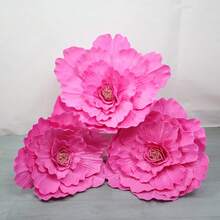 Giant Flower For Decoration Big Artificial Flower Jumbo Peony For Wedding Party Backdrop Ceremony Photography Props - 玫紅色 - 查看 5