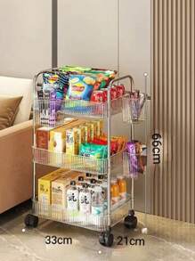 4 Tier Rolling Cart , Acrylic Storage CartsUtility Carts Storage Organizer Serving Cart For Office, Living...