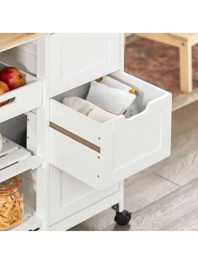 SoBuy FKW79 HG, Kitchen Trolley Cart Storage Serving Drawers Removable Tray, Grijs view 7