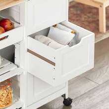 SoBuy FKW79-HG, Kitchen Trolley Cart Kitchen Storage Trolley Serving Trolley With 3 Drawers And Removable Tray, Grey - White - View 8
