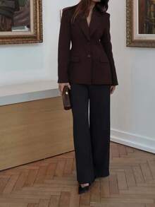 DEEKA Dampendlare High-End Lös Kavaj med Kjol och Midja, Vår & Höst - Brun - Visa 10