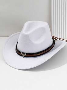 1Pc Western Style Small Cow Head With Soft Hat Bohemian Cowboy Hat, A Fashionable Accessory For Back To School, Suitable For Various Occasions Such As Daily Leisure Travel And Western Cowboy Parties. - Multicolor - View 9