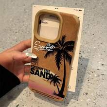 Funda de alta calidad para phone con diseño de atardecer, coco y mar. Compatible con phone XS, 14 Plus, 11 Pro, 15, 12, 16 y 13. Funda de piel sintética suave y resistente. - Colores mixtos 1 - Ver 2
