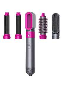 5 In 1 Curling Iron Set, Curling Brush Curling Iron Set With Curling Brush And 4 Interchangeable Ceramic Curling Irons - UK Plug(220-240V) - View 3