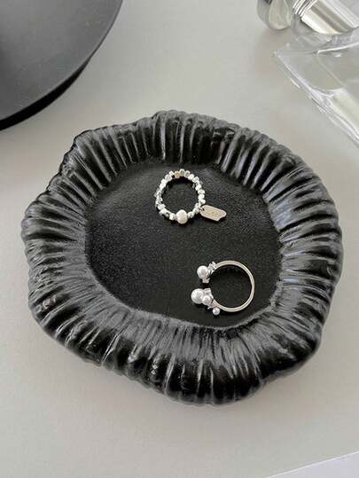 1pc Irregular Circular Jewelry Storage Tray, Jewelry Display Tray. Entrance Storage, Home Soft Furnishings With Artistic Sense. Jewelry Tray,Room Décor