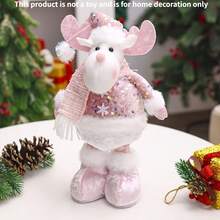 1pc Adjustable Height Charming Pink Snowman, Santa Claus & Reindeer Christmas Decor, Holiday Home & Office Decoration, Christmas Ornament, Window Display Prop, Thanksgiving & Christmas Gift