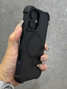 1个奢华磨砂透明磁吸软硅胶手机壳，适用于 17 Pro Max、AIR 16、15、14、13、12、11 Pro Max Plus - 黑色 - 查看 2