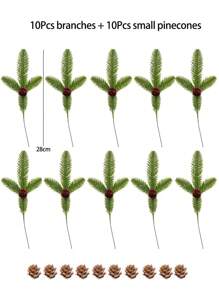 20/50 Piezas Conos de piña decorativos falsos y convenientes de estilo DIY para decoración de Navidad, otoño, invierno y hogar. Decoración realista de piñas artificiales para coronas navideñas, regalos y decoración de dormitorio.