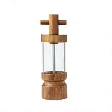 Rosewood Manual Black Pepper Grinder, Sea Salt Grinder, Rosewood Manual Grinder With Transparent Acrylic Pepper Bottle, Adjustable Coarseness Pepper Seasoning Jar, Creative Pepper Grinder, Rama Kitchen Essential, Kitchen Use, High-End Restaurant Supplies, Housewarming Gift, Halloween And Christmas Party Supplies