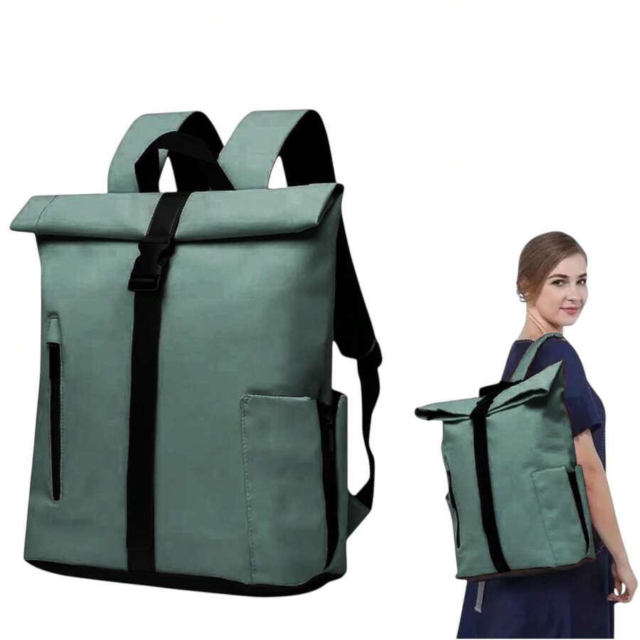 Mochila Enrollable para Hombre, Mochila Impermeable Mujer para Portátil 17 Pulgadas, Elegante mochila de Viaje Mochilas tipo Casual para Viajes, Ciclismo, Escuela Uni, Burdeos.Moquera de Viaje Ligera para Hombres y Mujeres de 21-25L con Cremalleras Antirrobo, Bolso Escolar Universitario con Múltiples Compartimentos, Mochila Duradera de Capa Suave para Deportes al Aire Libre, Trabajo - Diseño Elegante Minimalista en Varios Colores Almacenamiento por Compartimientos, Mochila para la Escuela. - M-888-008 - Ver 1