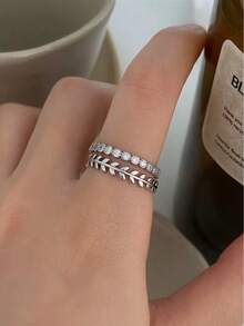 Pair Of 3mm Beveled Wedding Rings, 18k Gold Plated, 925 Silver Solitaire - 銀色 - 查看 1