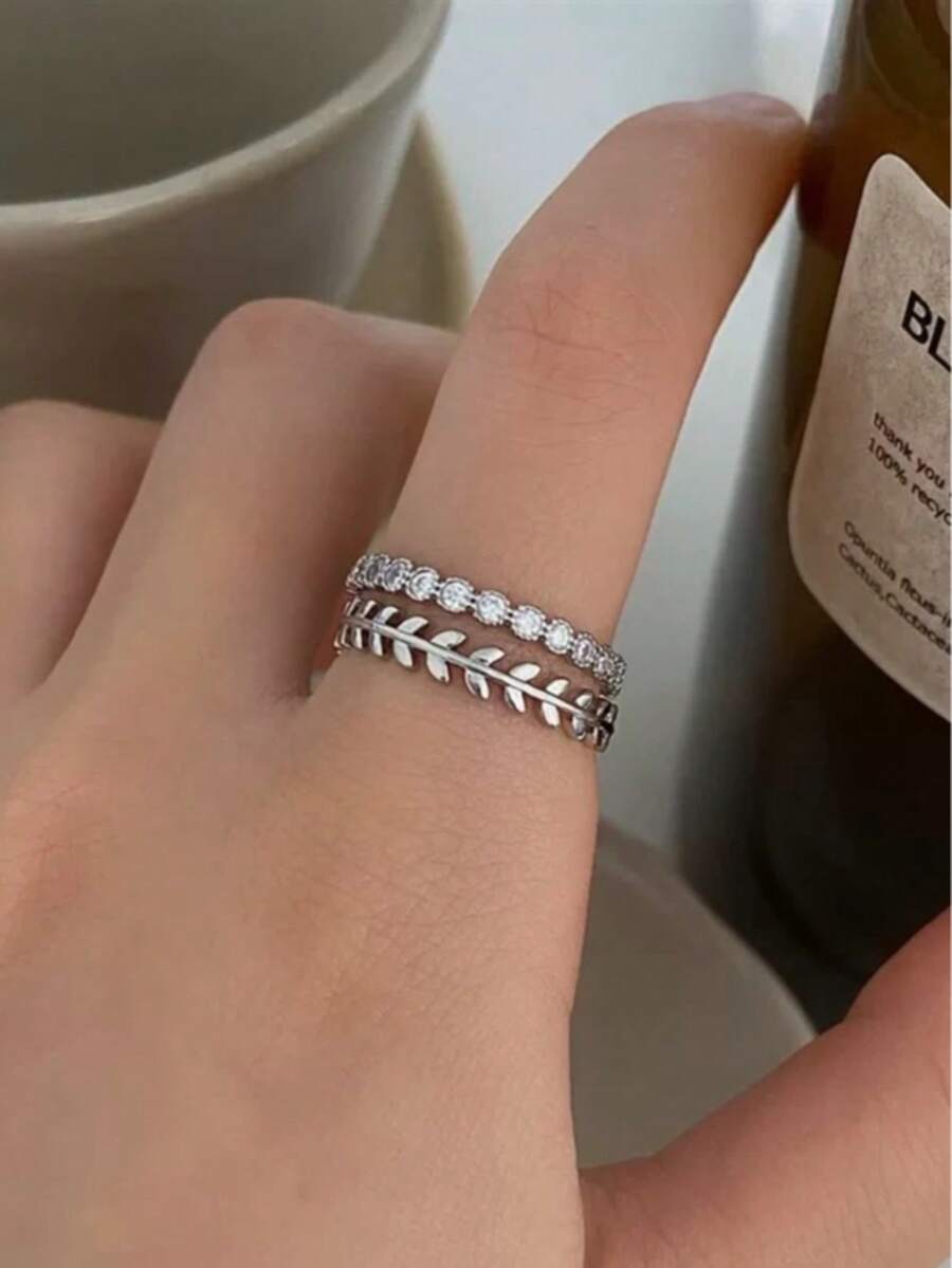 Pair Of 3mm Beveled Wedding Rings, 18k Gold Plated, 925 Silver Solitaire - 銀色 - 查看 1