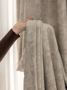 1 件装欧洲雪尼尔提花高档遮光窗帘，适用于豪华客厅、卧室、别墅阳台，高品质遮光窗帘，长 84 英寸