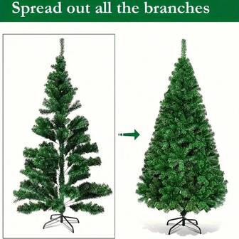 最佳选择人造圣诞树，绿色圣诞树，可折叠设计派对装饰树，枝繁叶茂，易于组装，适合家庭、办公室、派对装饰