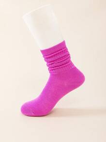 10 Pairs/Set Children's Casual Solid Color Socks, Girls' Candy-Colored Cute Pink Sweet Princess Style Socks, Versatile Four-Season Children's Socks,Random Colors