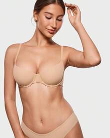 Women's Inbarely Plus Balconette Bra - Demi Unlined No Padding Underwire Comfort Natural Support Everyday Bras - Warm Beige - Go Up a Cup Size - View 3