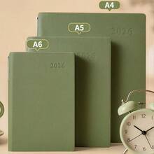 1pc Simple 2026 Planner With Pen A5/A6 Leather Case Portable Practical Daily Plan Diary Efficiency Manual Calendar (2026Z Model Without Pen) - Multicolor - View 10