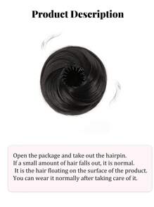 3英寸弹力发夹合成发髻假发，高温丝材质，适合所有发质，佩戴牢固，优雅百搭，适合日常佩戴和各种场合。