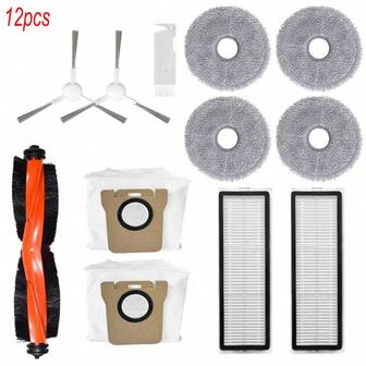 Compatible With Xiaomi Robot Vacuum X20+ / X20 Plus Replacement Parts Accessories: Main Side Brush, HEPA Filter, Mop Cloth, Dust Bag