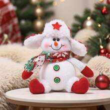 Minguan Nou Crăciun Decorațiune Desen Animat Moș Crăciun Păpușă Om de Zăpadă Figurină, Ornament Agățat pentru Bradul de Crăciun - Multicolor - Vizualizare 6