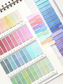 200 tờ giấy nhớ PET nhiều màu, có thể ghi, đánh dấu trang trong suốt có thể thay đổi vị trí, nhãn trang tự dính, thích hợp cho bìa hồ sơ và mục lục - Màu xanh lá cây chuyển sắc - Xem 6