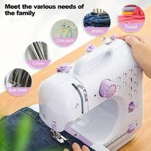 Portable Household Sewing Machine, With 12 Built-In Stitches & Foot Pedal For Sewing Beginners & Amateurs - 查看 7