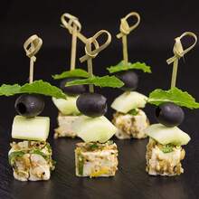 Cocktail Picks Bamboo Skewers, Fancy Toothpicks For Appetizers, Cocktail Sticks With Knot For Party Drinks Food Fruit Charcuterie Boards Accessories, Halloween And Christmas Party Supplies