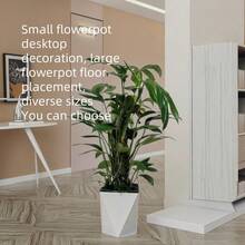 Vaso da fiori in plastica a forma di diamante, bianco spesso, per piante verdi e fiori da interno, vaso semplice per la decorazione del soggiorno