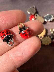 10 件装锌合金瓢虫动物吊坠 DIY 可爱昆虫项链耳环配件 - 瓢蟲 - 查看 2