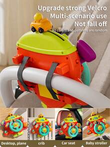 1pc Kids Steering Wheel Toy, Baby Simulation Co-Pilot Educational Toy, Gift For Baby Boys And Girls, Christmas Gift (All Colors & Patterns Random) - Multicolor - View 8