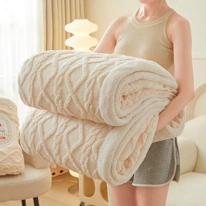 2-Ply Reversible Sherpa Fleece Blanket, Warm Blanket Suitable For Sofa, Bedroom, Living Room, Multi-Purpose
