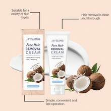 敏感肌肤专用面部脱毛膏 50 克，温和不刺激，清爽柔软，富含椰子，适合所有肤质