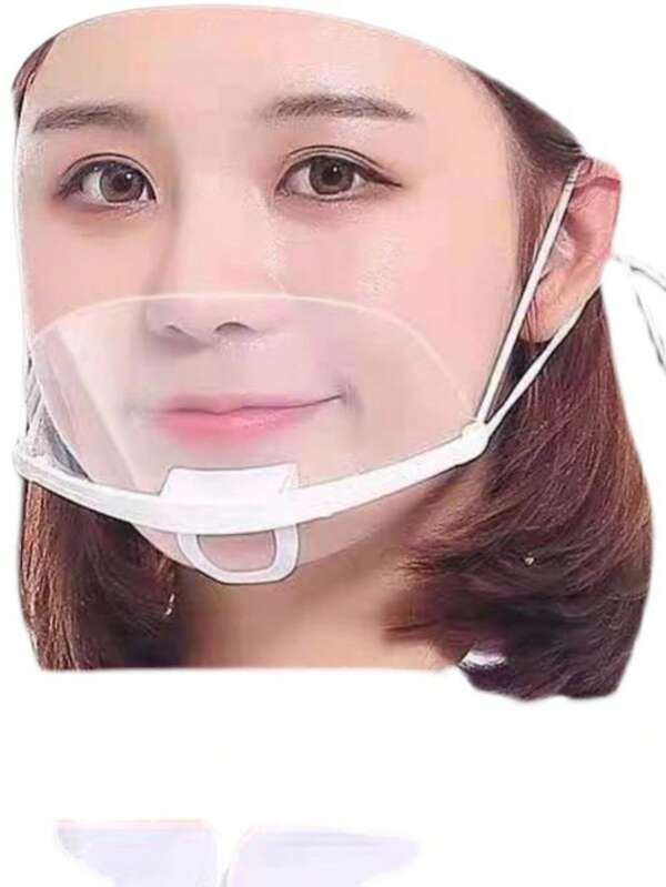 30 máscaras transparentes para refeições, máscaras para chefs de cozinha específicas para alimentos, máscaras faciais de plástico antiembaçantes para refeitórios e restaurantes