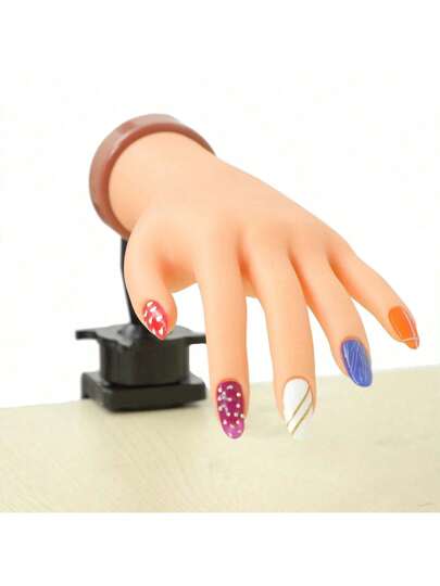 Nail Practice Hand,Silicone Training Hand For Acrylic/Gel Nails, Realistic Flexible Mannequin Hand With Non-Slip Base,Perfect For Nail Students, Beginners & Salon Trainees,Great For Christmas & Graduation Gifts,360° Rotatable Wrist & Detachable Finger