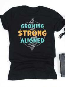 Growing Strong Aligned Shirt, Pediatric Chiropractic Shirt, Pediatric Chiropractic Gift, V-Neck, Tan - màu đen - Xem 1
