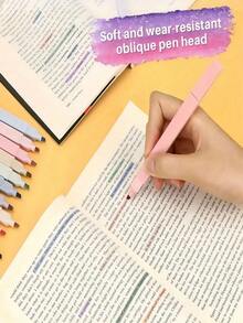 6/12 surligneurs carrés emballés, surligneurs magnifiques taillés, marqueurs clés de protection oculaire à tête inclinée, stylos comptables faits main, stylos, articles de papeterie, fournitures scolaires