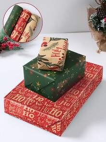 3 Pack Weihnachtsgeschenkpapier, Kraftpapier, Vintage-Weihnachtsgeschenkverpackungspapier, Weihnachtsdekoration, Partyzubehör für frohe Weihnachten, Heimdekoration, Zimmerdekoration, DIY-Geschenkverpackungsetiketten, Verpackungsaufkleber, Gastgeschenke, Weihnachtsgeschenke, Weihnachtsfeierdekoration, Weihnachtsdekoration, Dekoration für das neue Jahr 2026, Winterweihnachtsdekoration, Weihnachtsgeschenke für Zuhause, Weihnachtsdekoration - Weihnachtsgelbes Kraftpapier - Übersicht 2